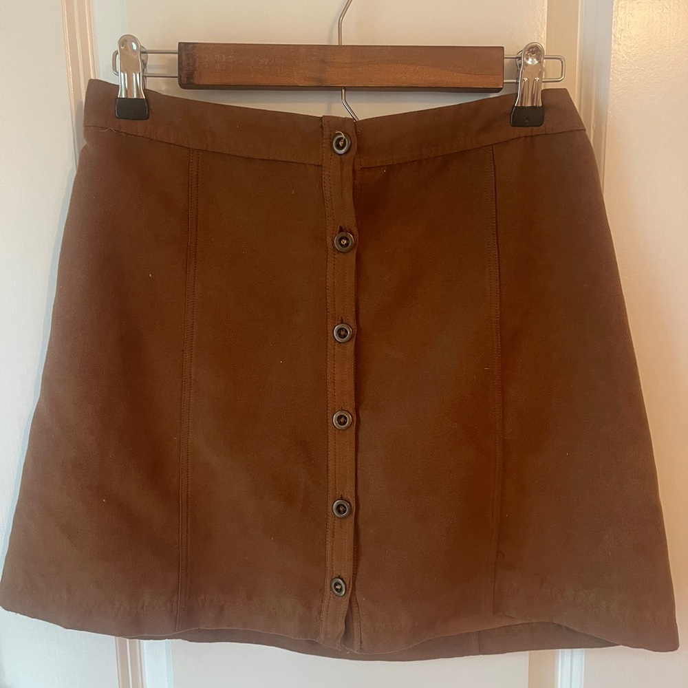 Hollister Brown Pleather Mini Skirt
